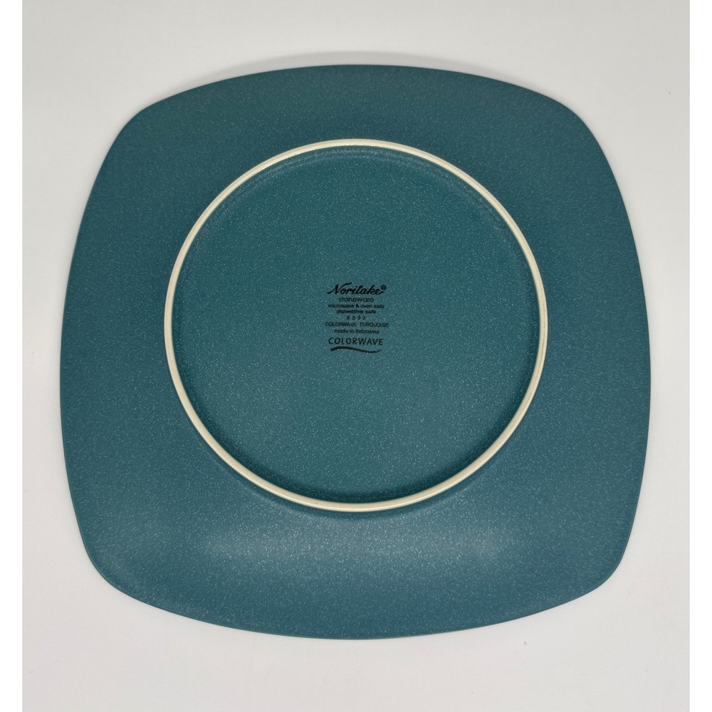Noritake Colorwave Turquoise Square Dinner Plate 10.75" Stoneware 8093 Teal